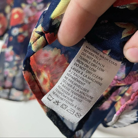 Floral Kimono Style Blouse Button Top Jacket Short Sleeve Size M/L - Picture 5 of 8